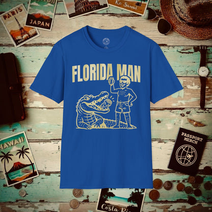 Florida Man Uses Alligator to Open Beer Can T-Shirt Royal / S