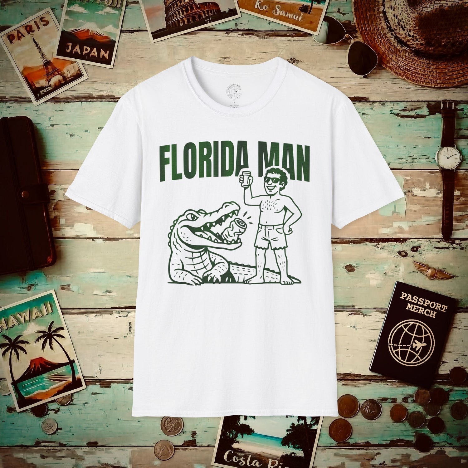Florida Man Uses Alligator to Open Beer Can T-Shirt White / S