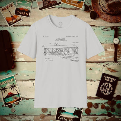 Flying Machine, Patent No. 821,393 T-Shirt Ice Grey / S