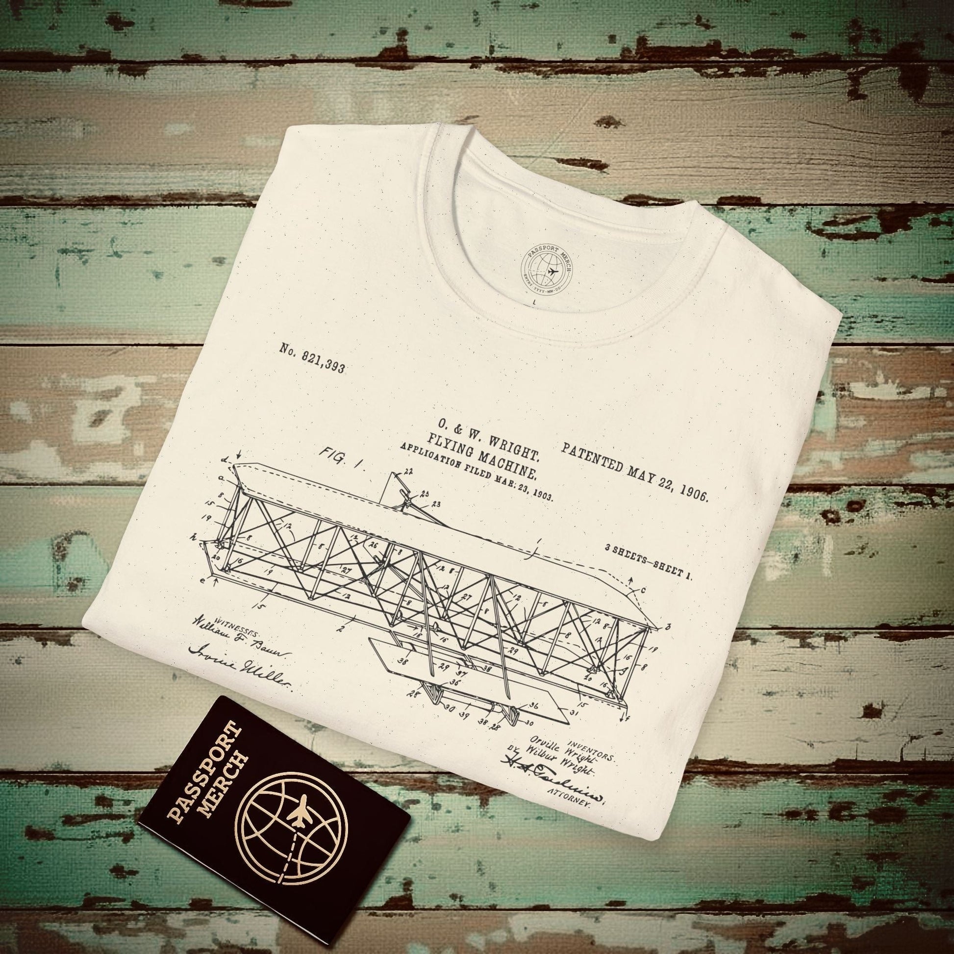 Flying Machine, Patent No. 821,393 T-Shirt Natural / S
