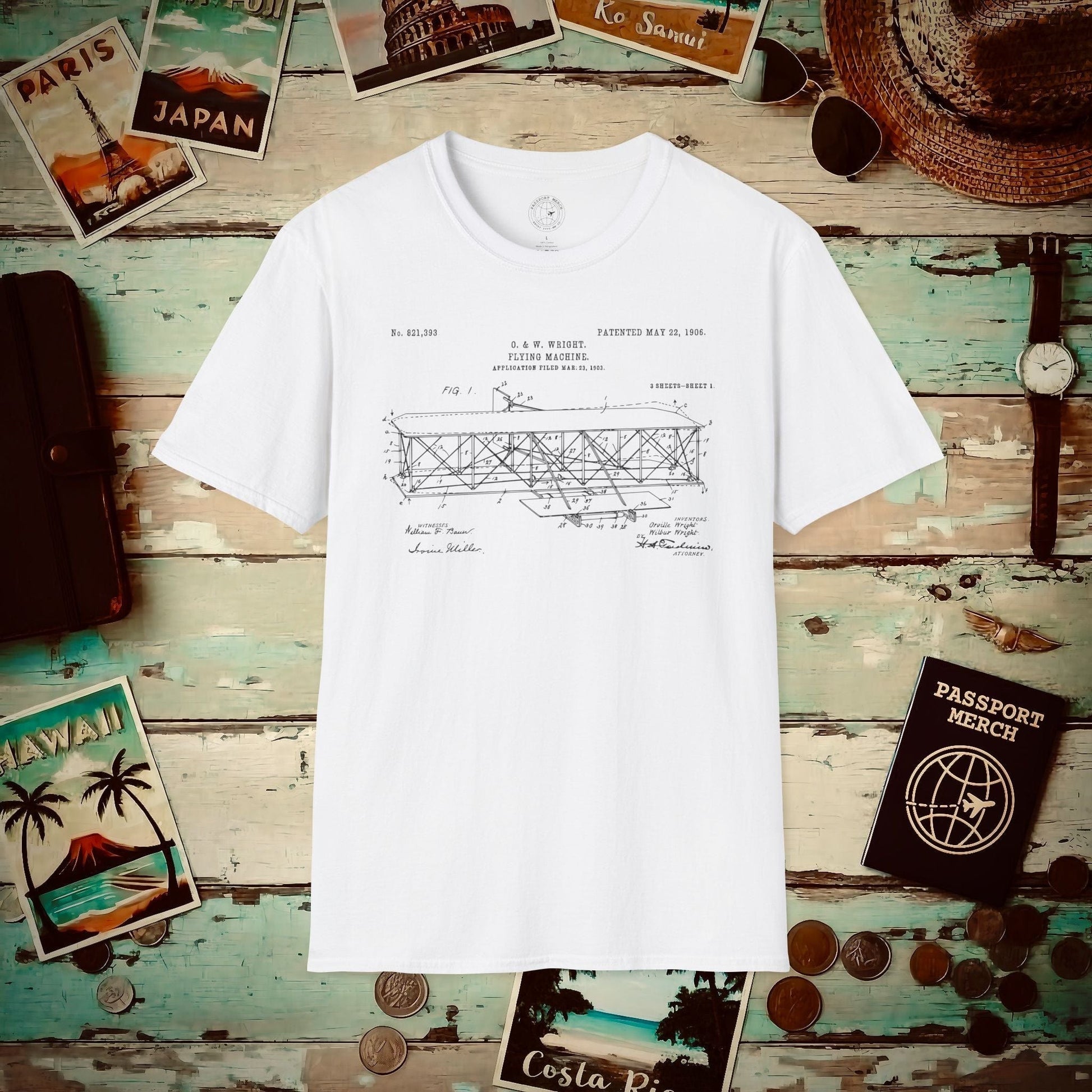 Flying Machine, Patent No. 821,393 T-Shirt White / S