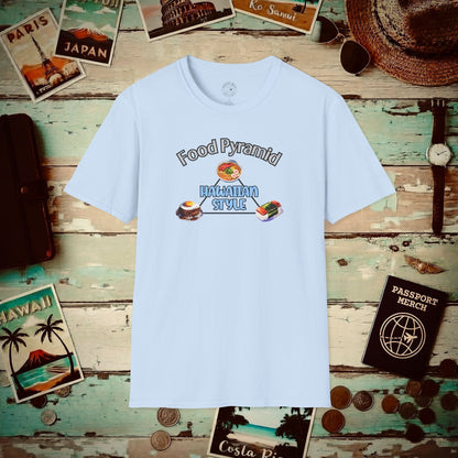 Food Pyramid Hawaiian Style T-Shirt Light Blue / S