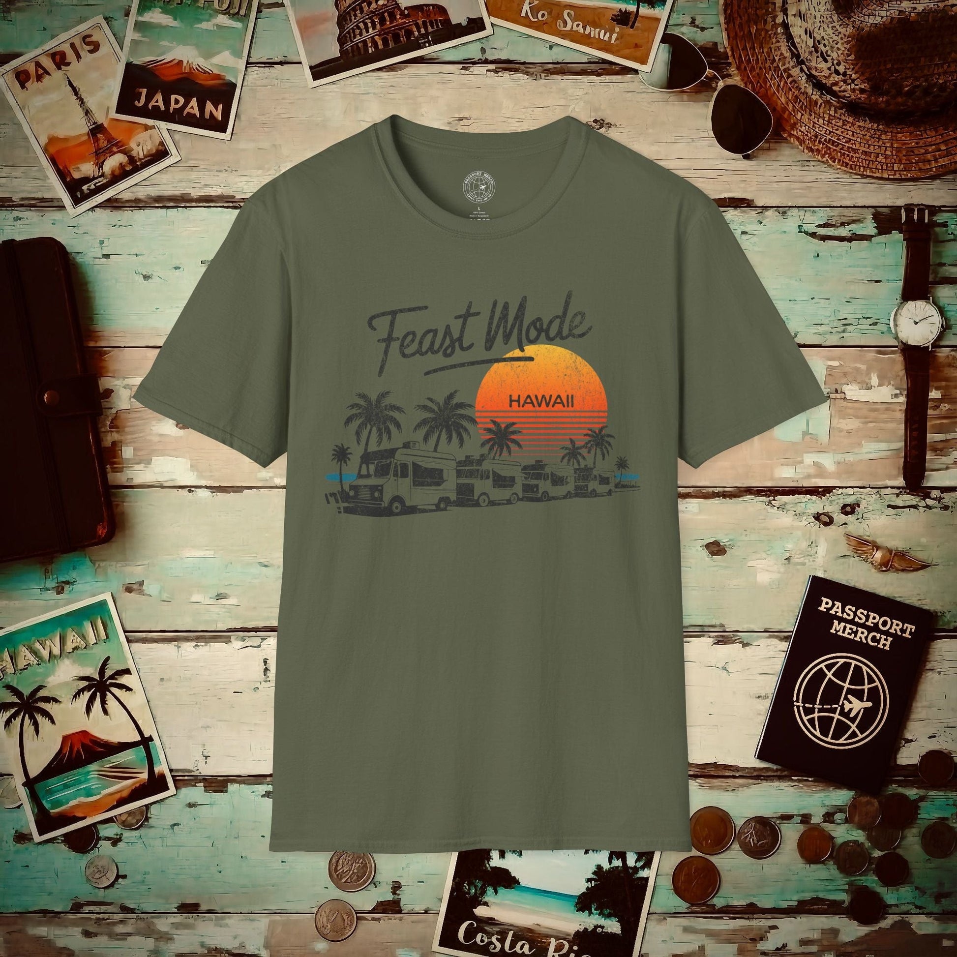 Food Truck Feast Mode, Hawaii T-Shirt Military Green / S
