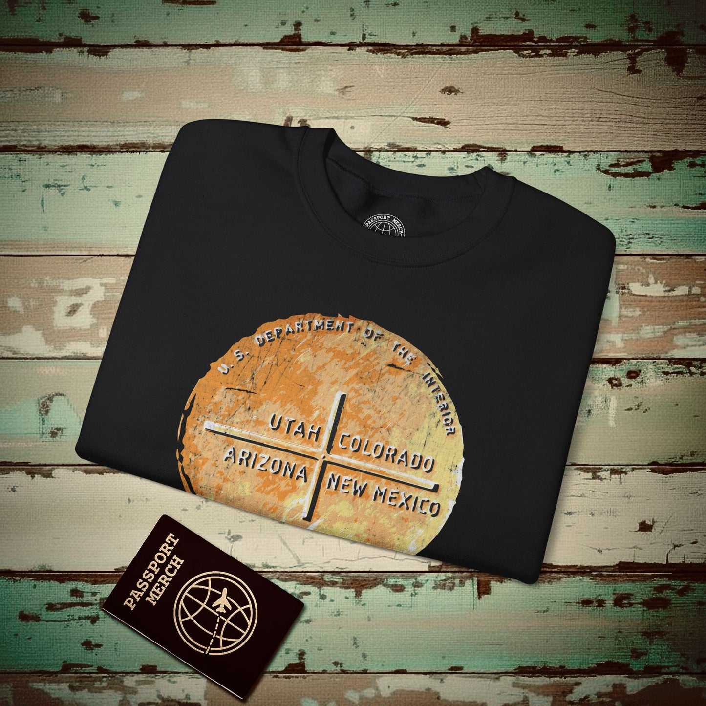 Four Corners - Utah, Colorado, Arizona, New Mexico Crewneck Black / S