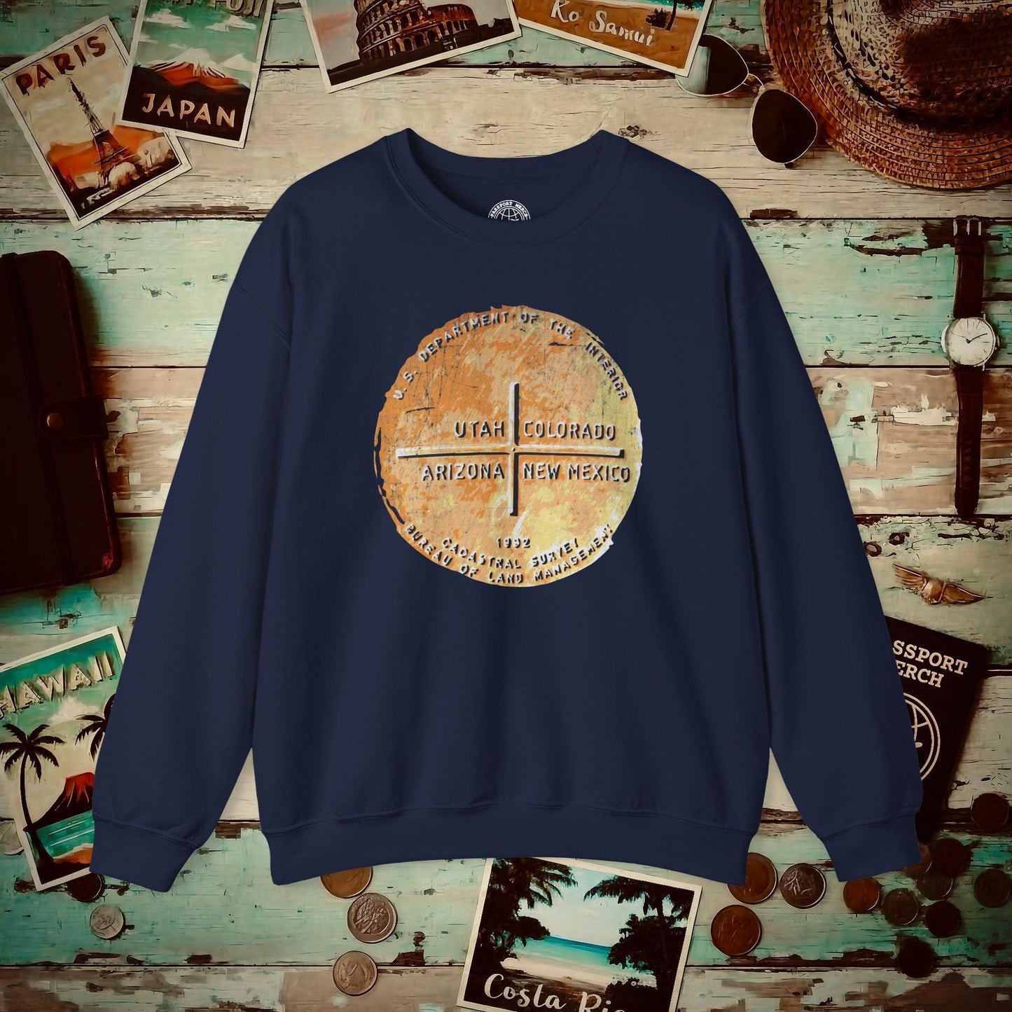Four Corners - Utah, Colorado, Arizona, New Mexico Crewneck Navy / S