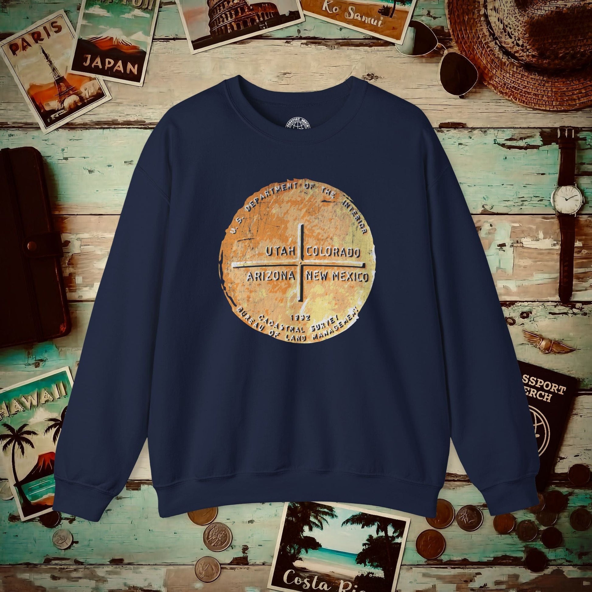 Four Corners - Utah, Colorado, Arizona, New Mexico Crewneck Navy / S