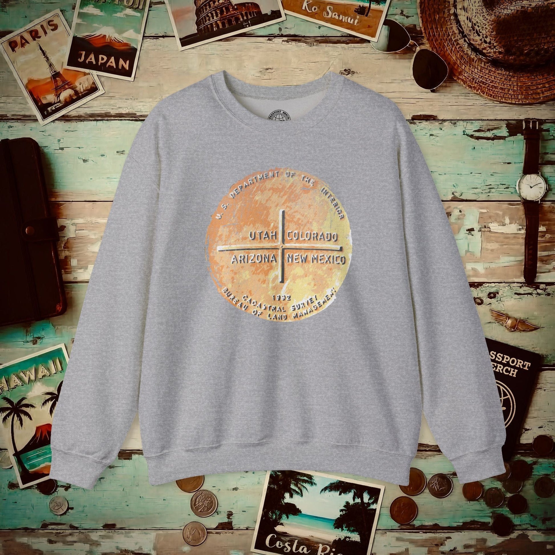 Four Corners - Utah, Colorado, Arizona, New Mexico Crewneck Sport Grey / S