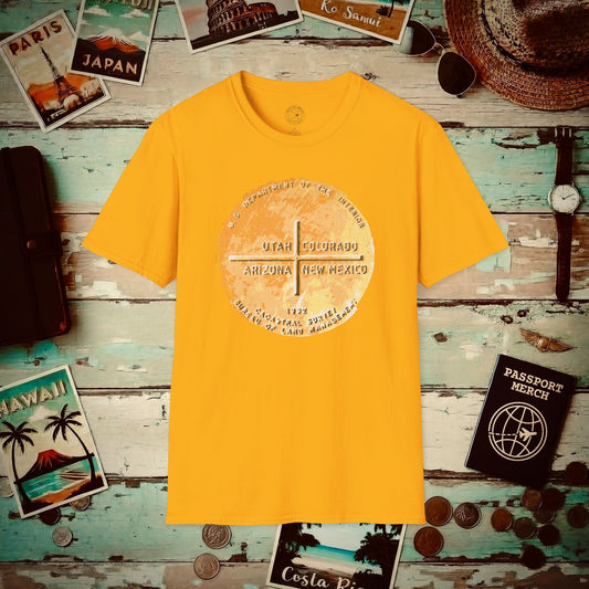Four Corners - Utah, Colorado, Arizona, New Mexico T-Shirt Gold / S