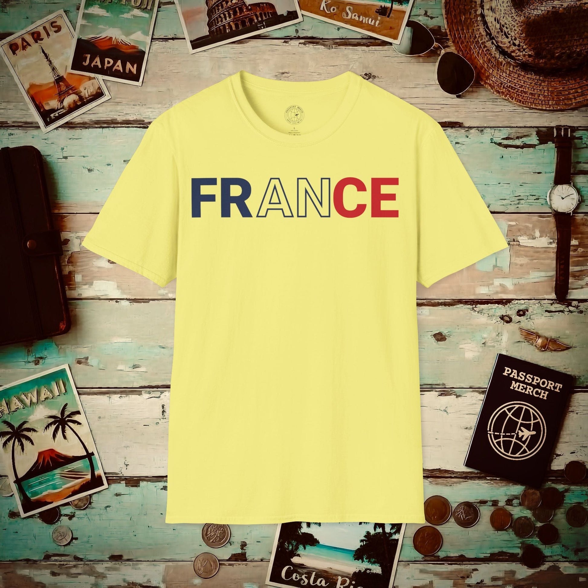 France Patriotism Letter Flag T-Shirt Cornsilk / S