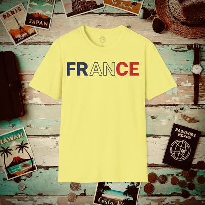 France Patriotism Letter Flag T-Shirt Cornsilk / S