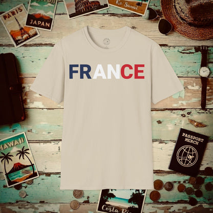 France Patriotism Letter Flag T-Shirt Sand / S