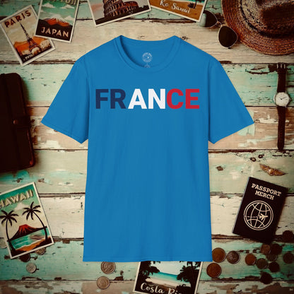 France Patriotism Letter Flag T-Shirt Sapphire / S