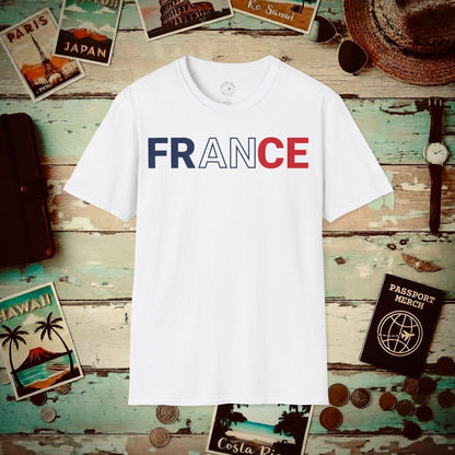 France Patriotism Letter Flag T-Shirt White / S