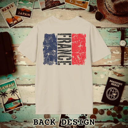 France Vintage Flag Back Print T-Shirt Sand / S