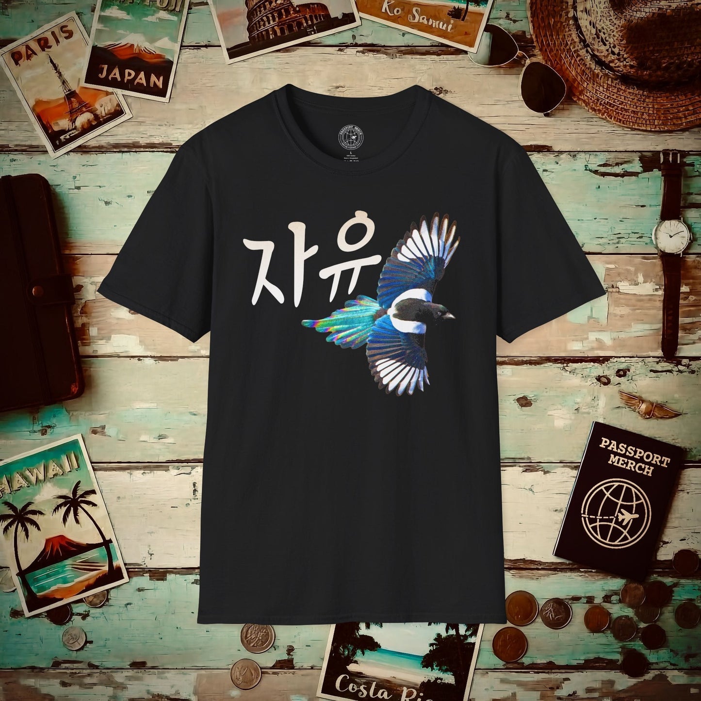 Freedom (Jayu) Magpie, Korea T-Shirt Black / S