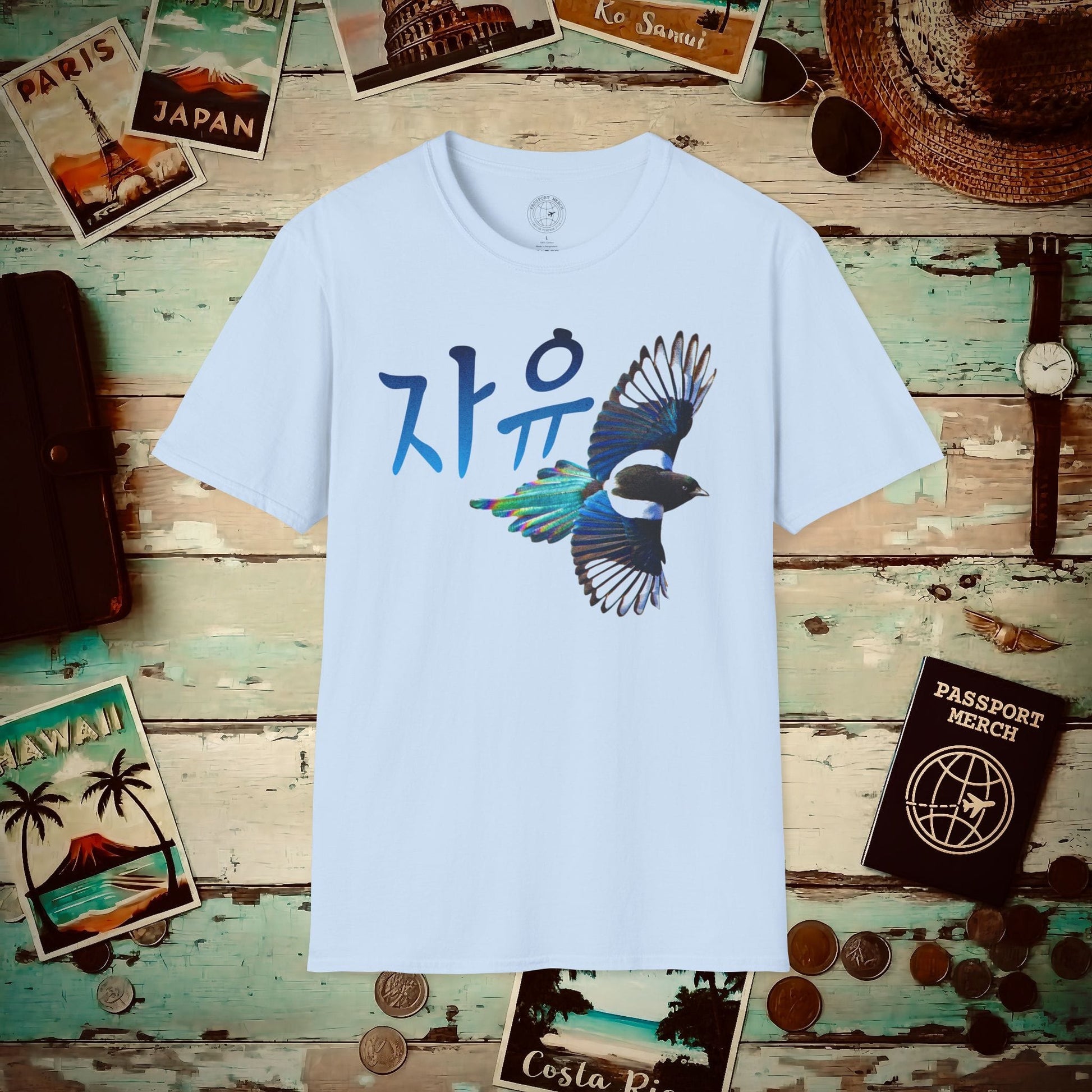 Freedom (Jayu) Magpie, Korea T-Shirt Light Blue / S