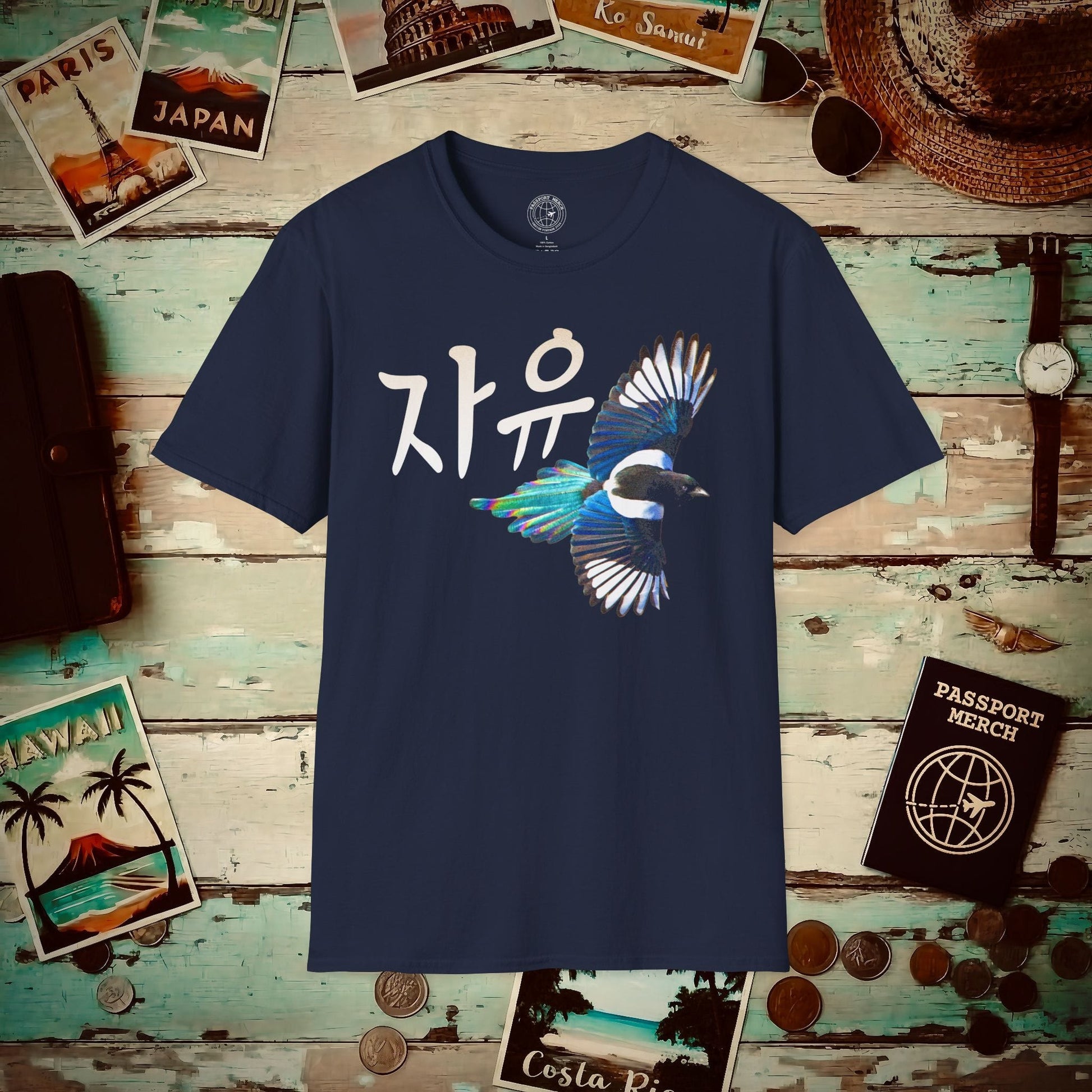 Freedom (Jayu) Magpie, Korea T-Shirt Navy / S