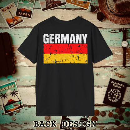Germany Vintage Flag Back Print T-Shirt Black / S