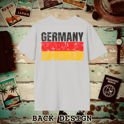 Germany Vintage Flag Back Print T-Shirt Ice Grey / S
