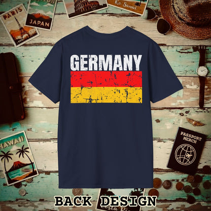 Germany Vintage Flag Back Print T-Shirt Navy / S