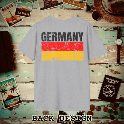 Germany Vintage Flag Back Print T-Shirt Sport Grey / S