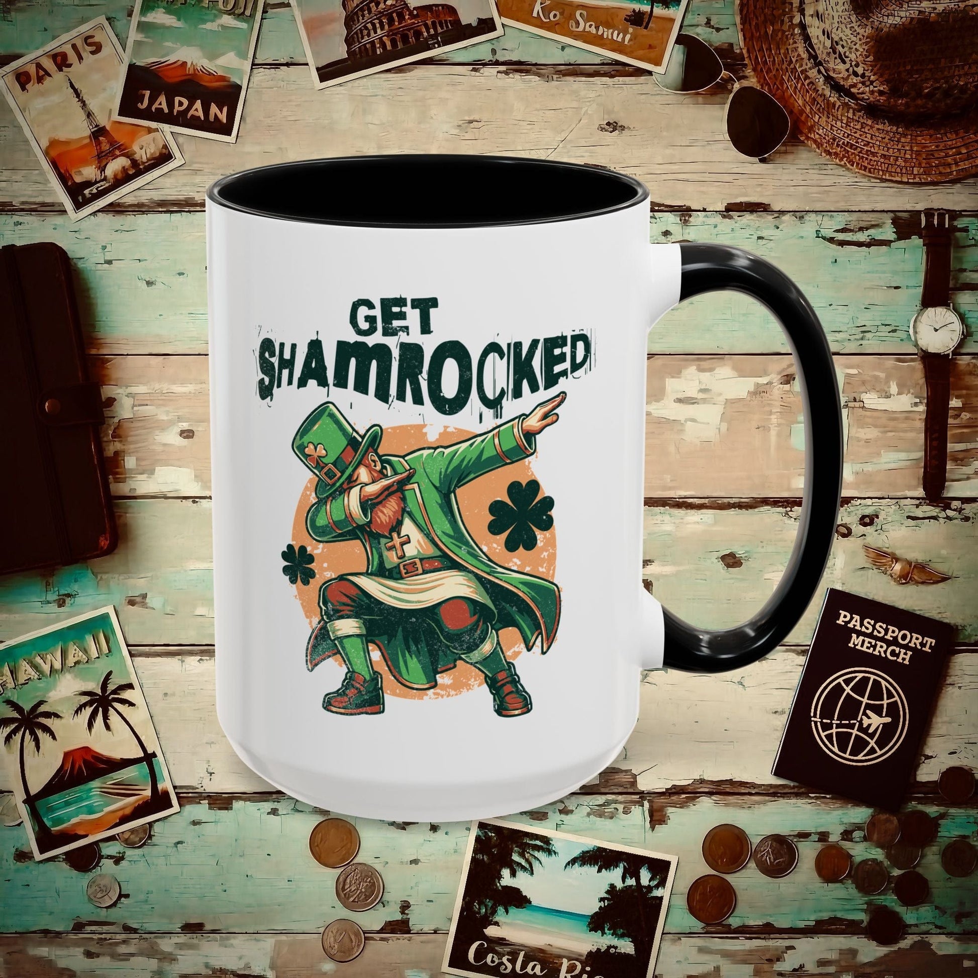 Get Shamrocked, Ireland 15oz Mug Black / 15oz