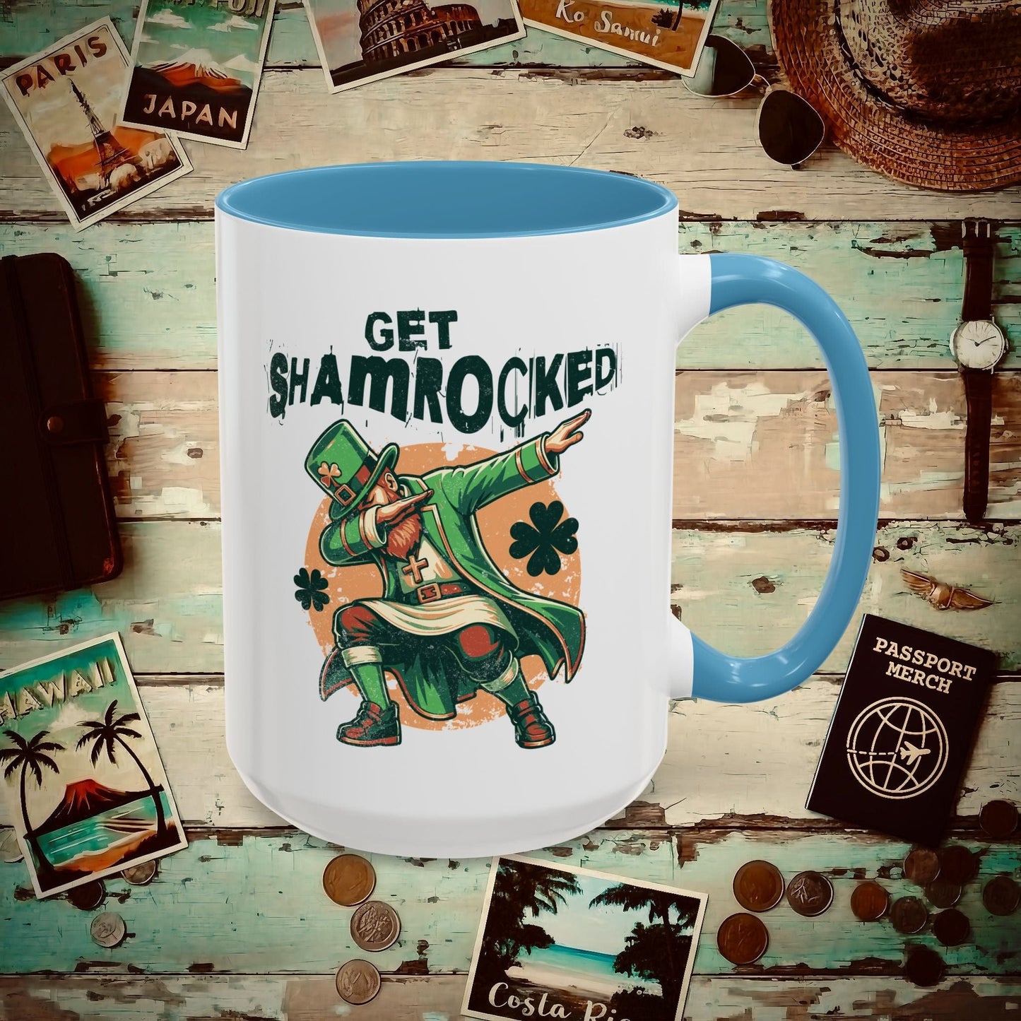 Get Shamrocked, Ireland 15oz Mug Light Blue / 15oz
