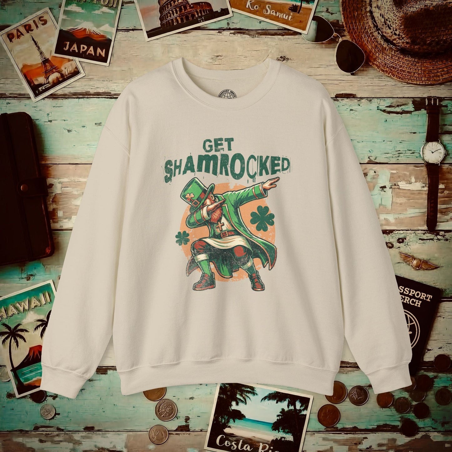 Get Shamrocked, Ireland Crewneck Sand / S