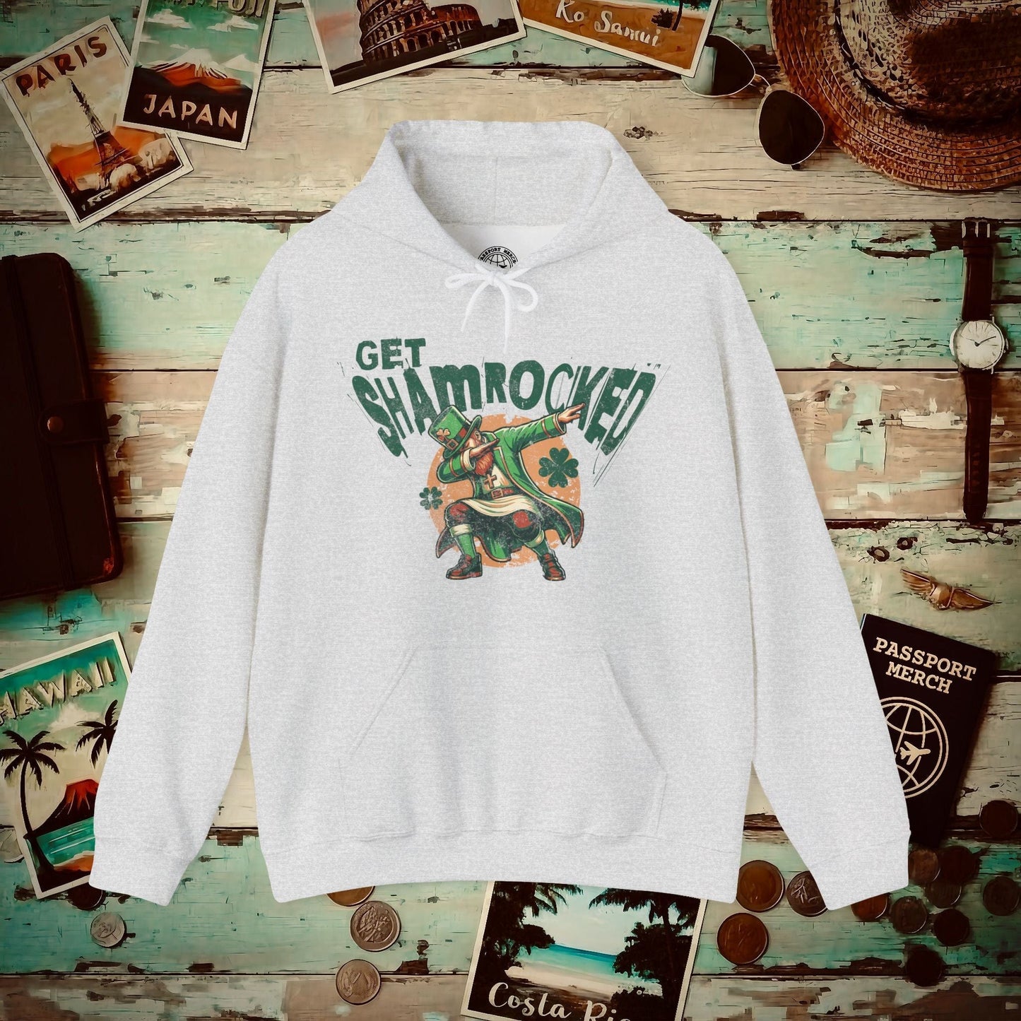 Get Shamrocked, Ireland Hoodie Ash / S