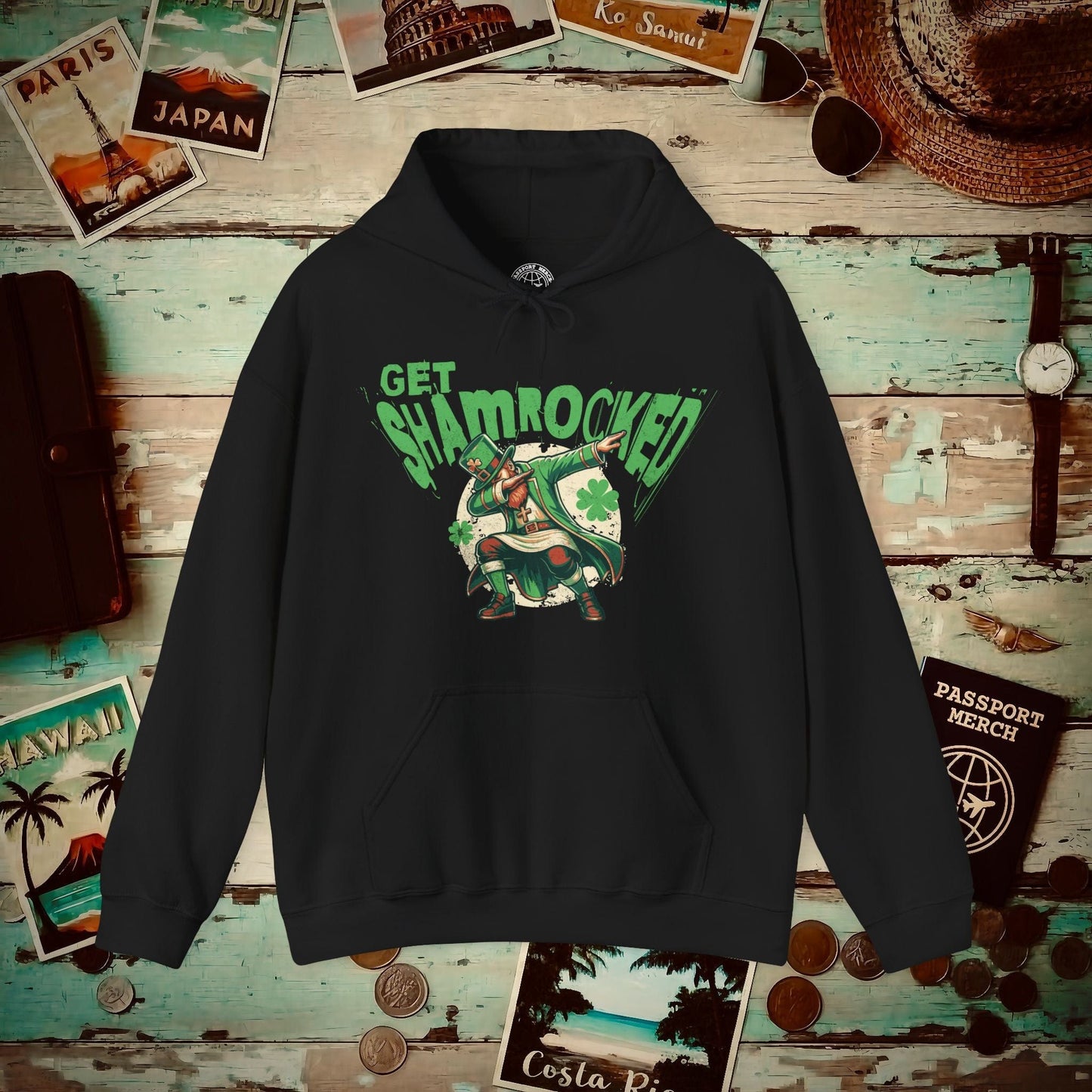 Get Shamrocked, Ireland Hoodie Black / S