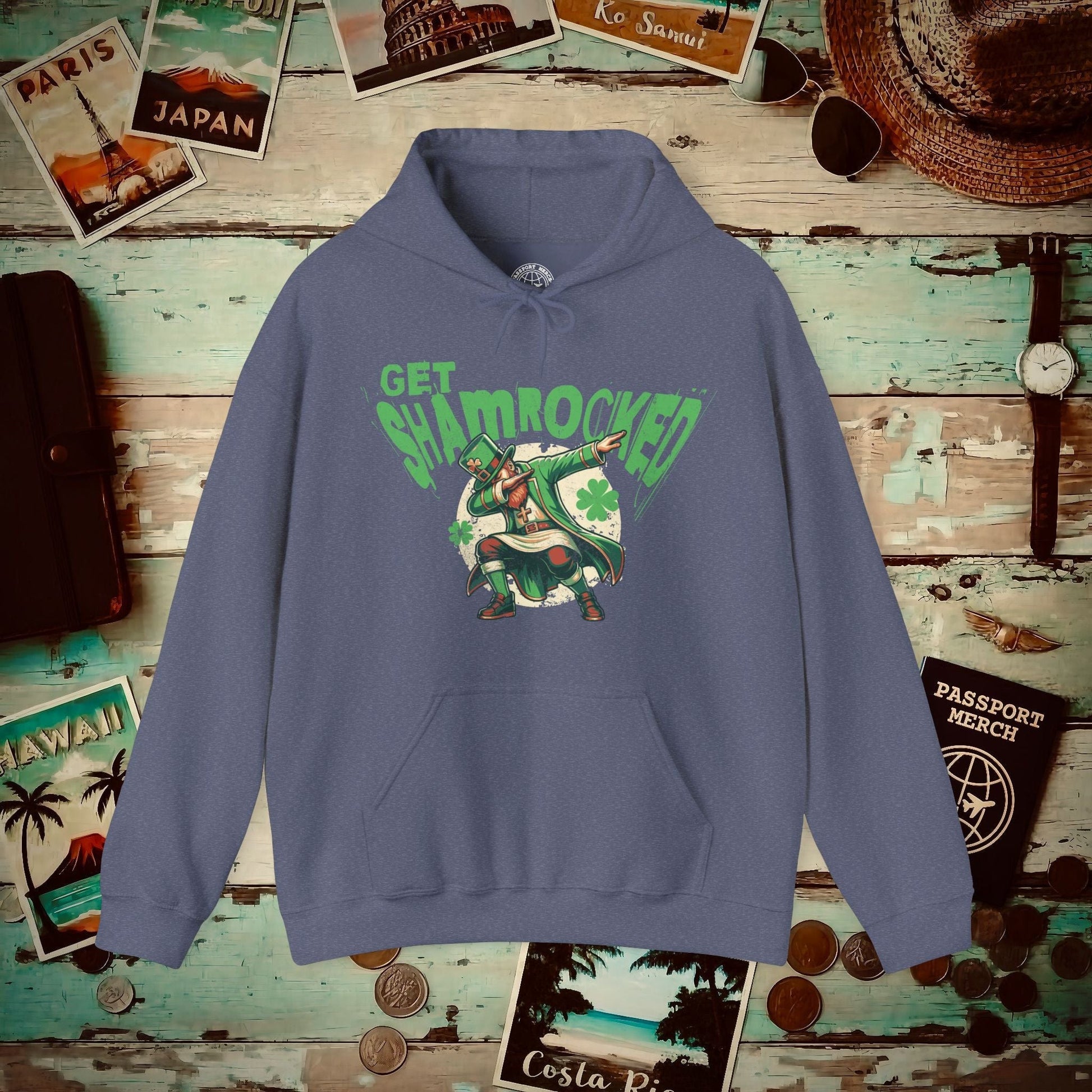 Get Shamrocked, Ireland Hoodie Heather Navy / S