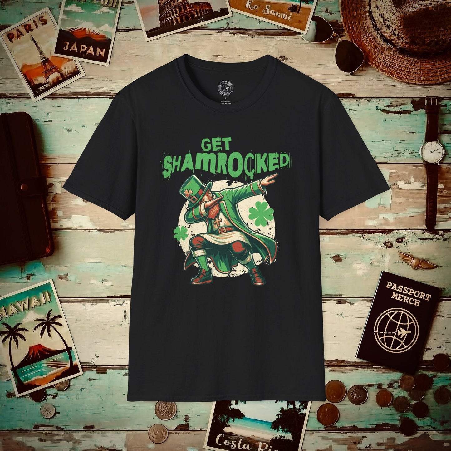 Get Shamrocked, Ireland T-Shirt Black / S
