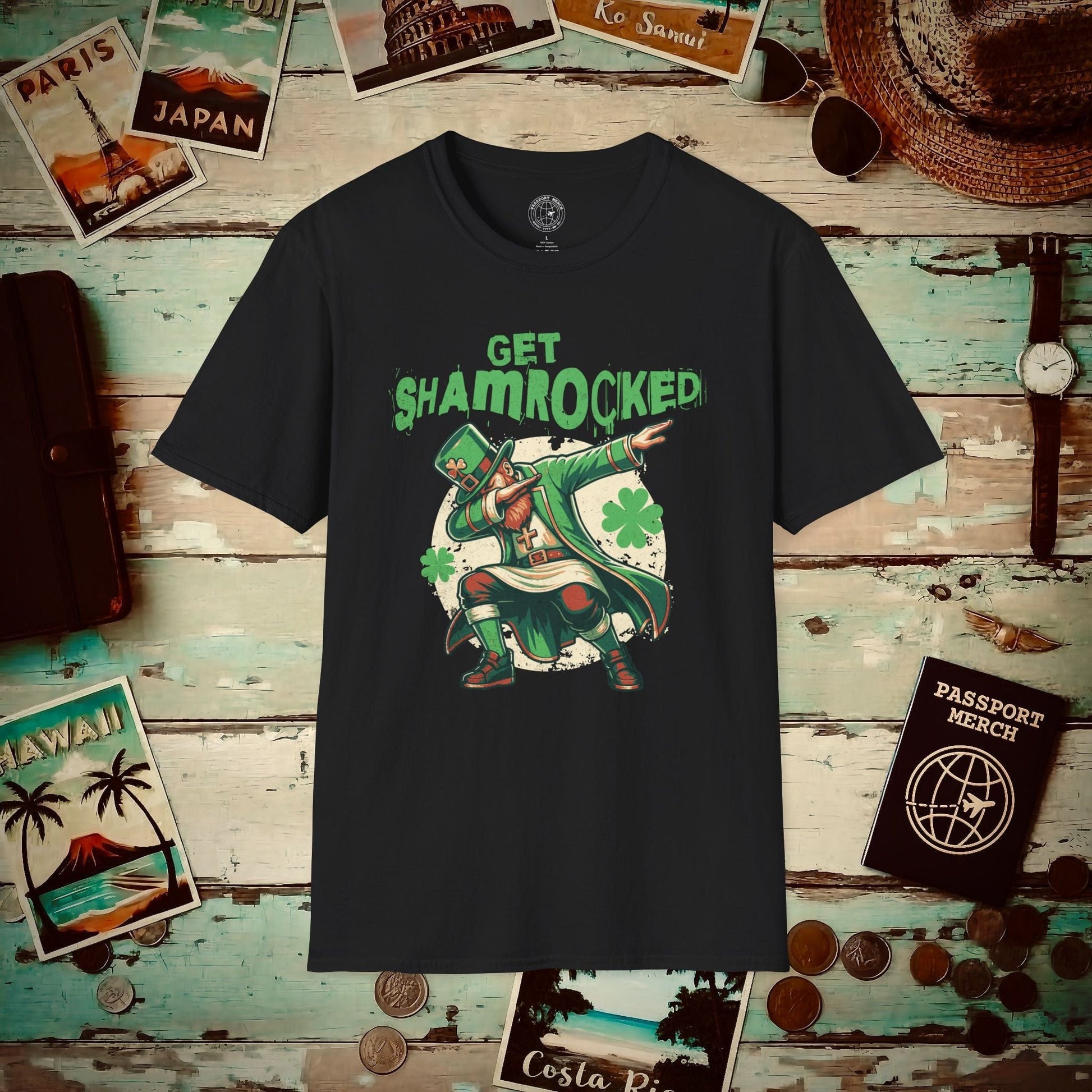 Get Shamrocked, Ireland T-Shirt Black / S