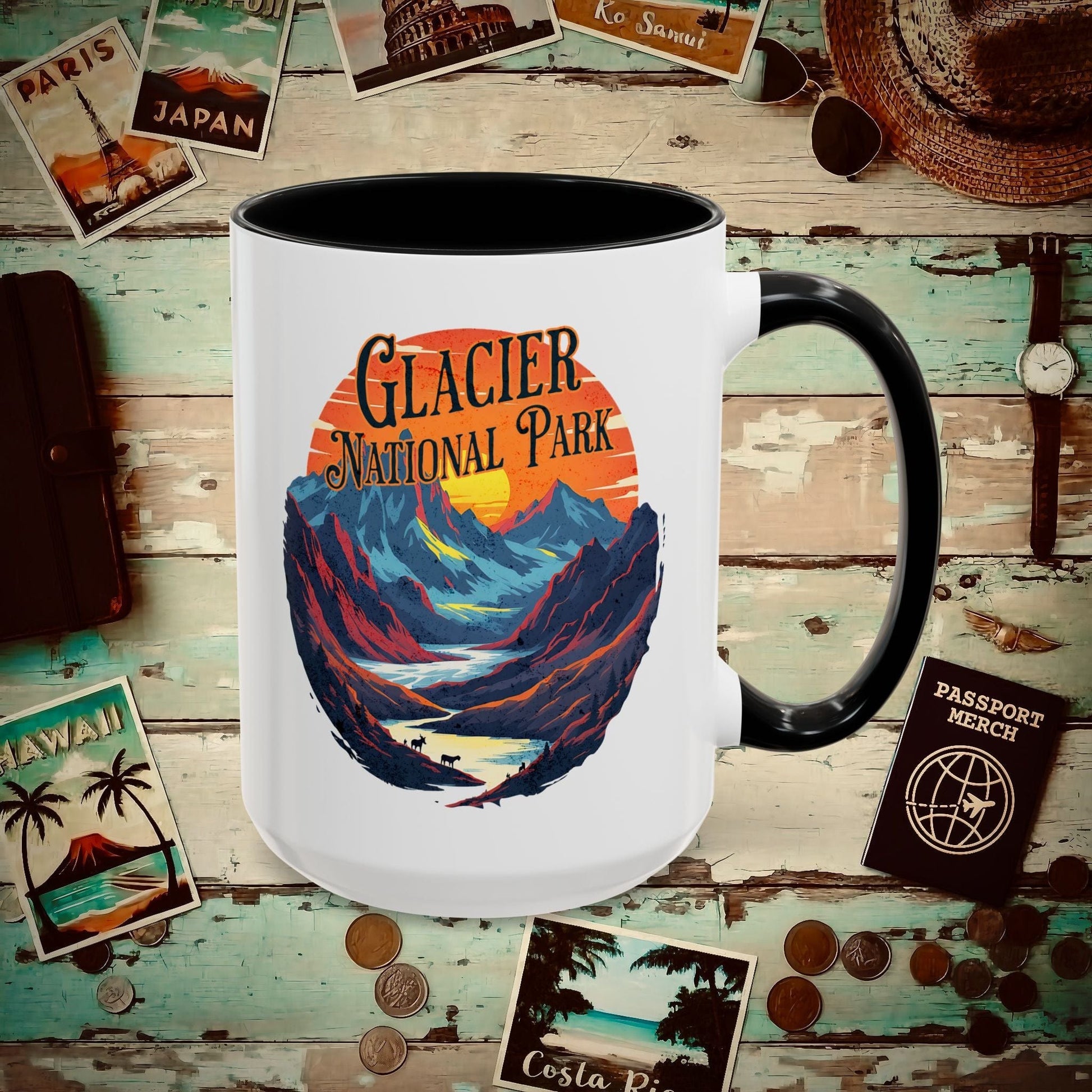 Glacier National Park, Montana 15oz Mug Black / 15oz