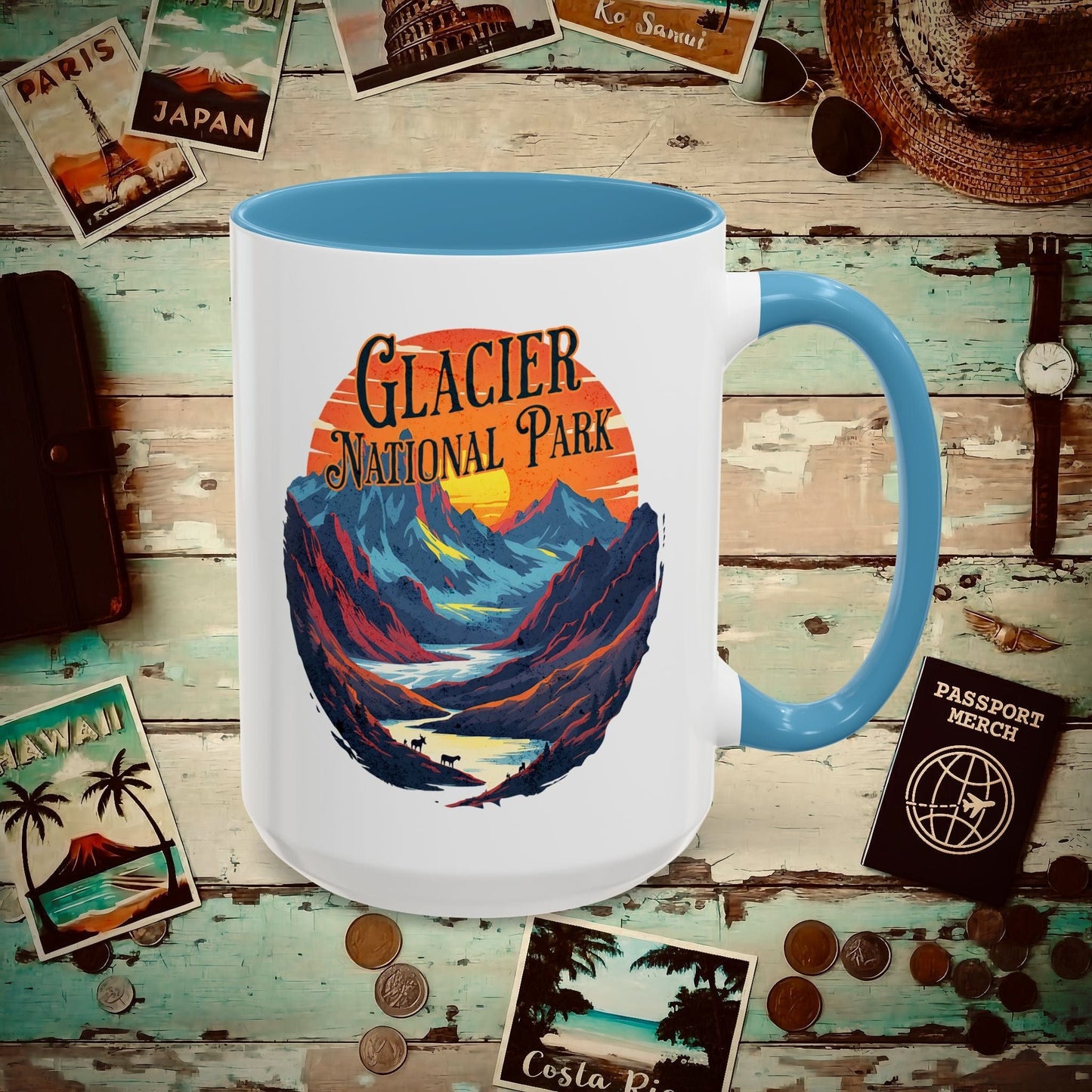 Glacier National Park, Montana 15oz Mug Light Blue / 15oz