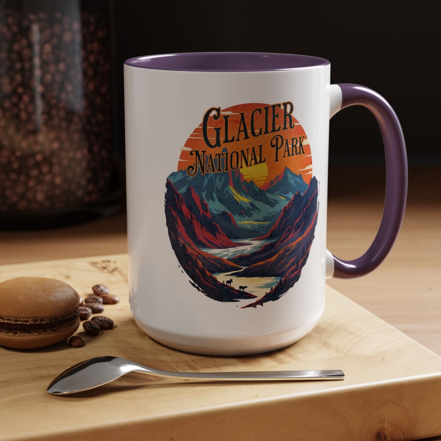 Glacier National Park, Montana 15oz Mug Purple / 15oz