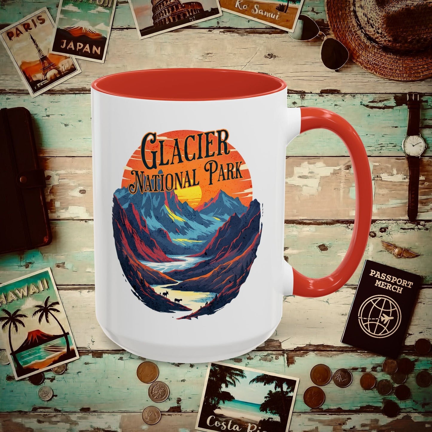 Glacier National Park, Montana 15oz Mug Red / 15oz