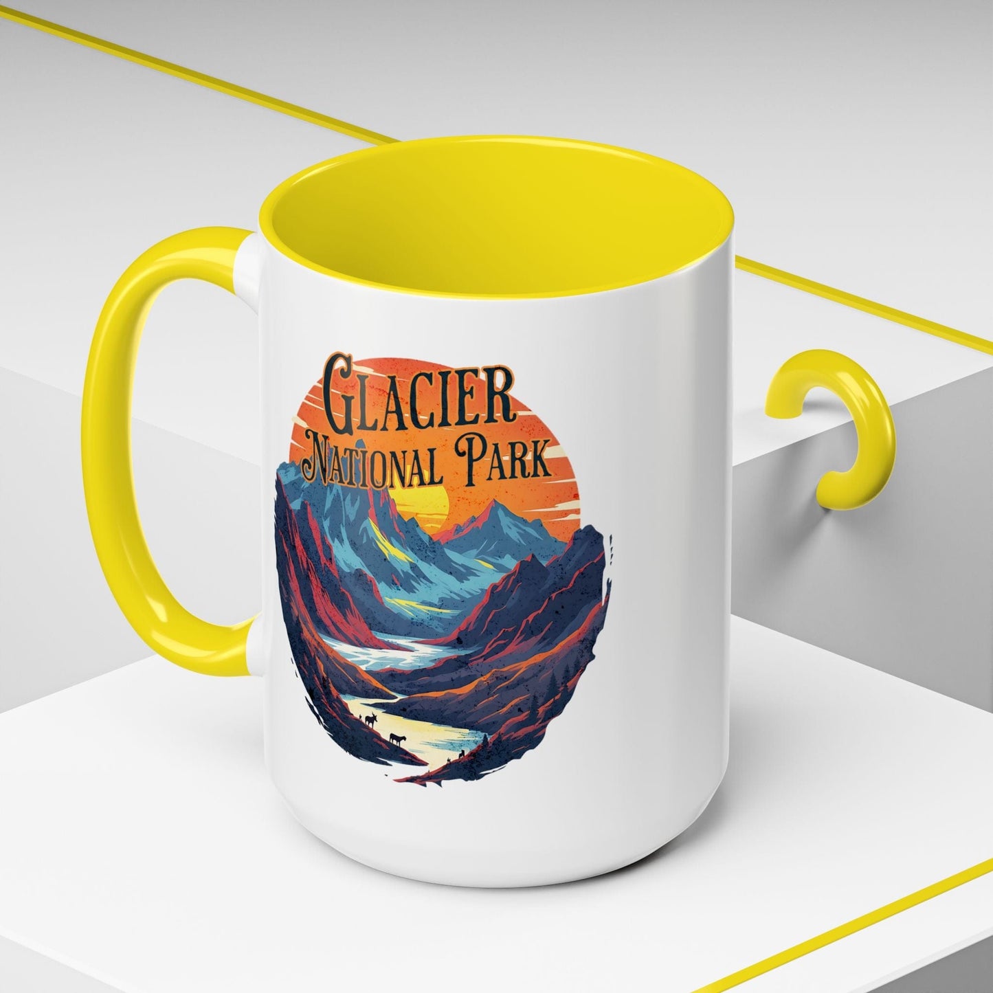 Glacier National Park, Montana 15oz Mug Yellow / 15oz