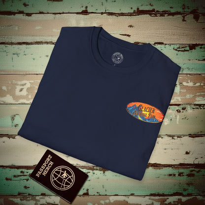 Glacier National Park, Montana, Back Print T-Shirt Navy / S