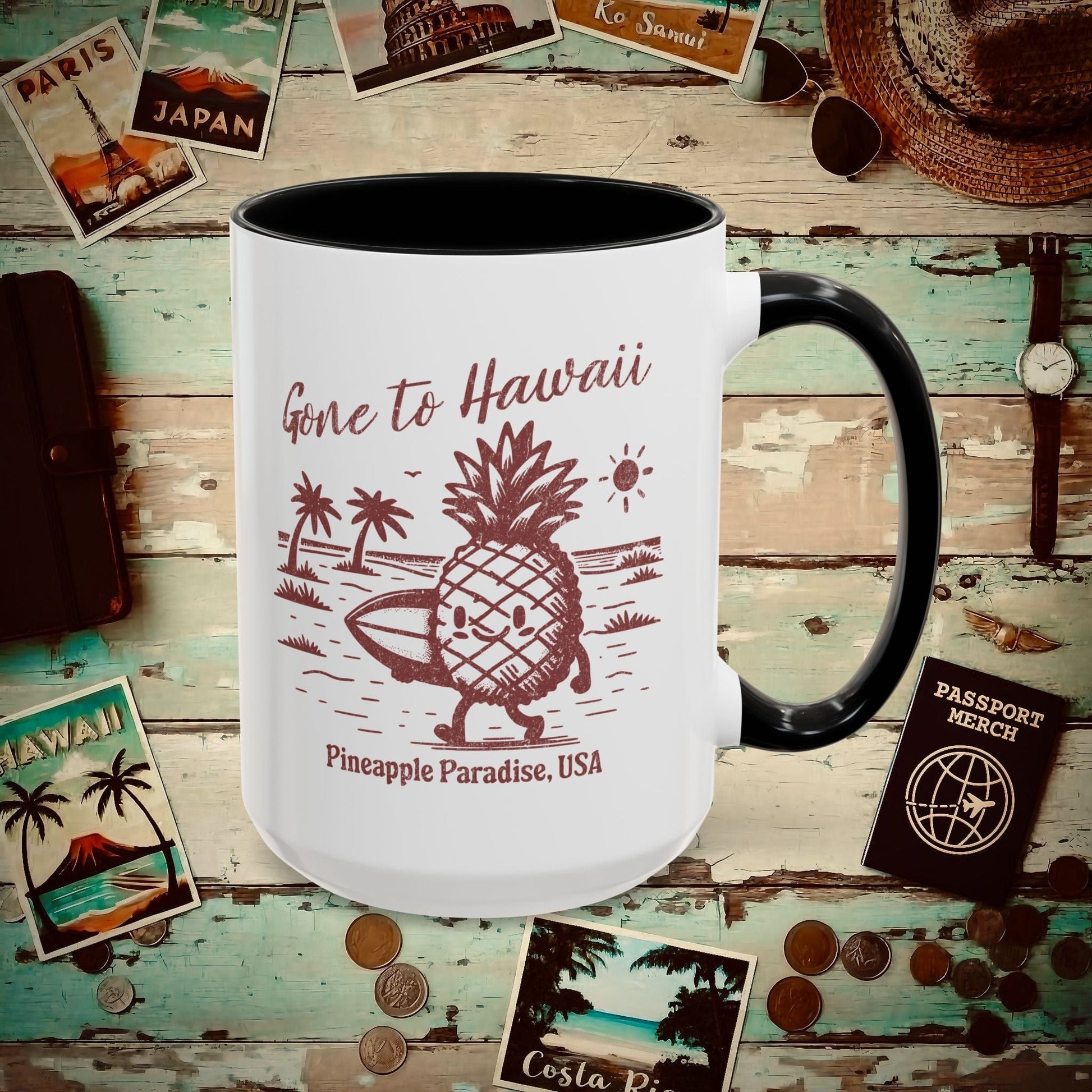 Gone to Hawaii, Pineapple Paradise 15oz Mug Black / 15oz