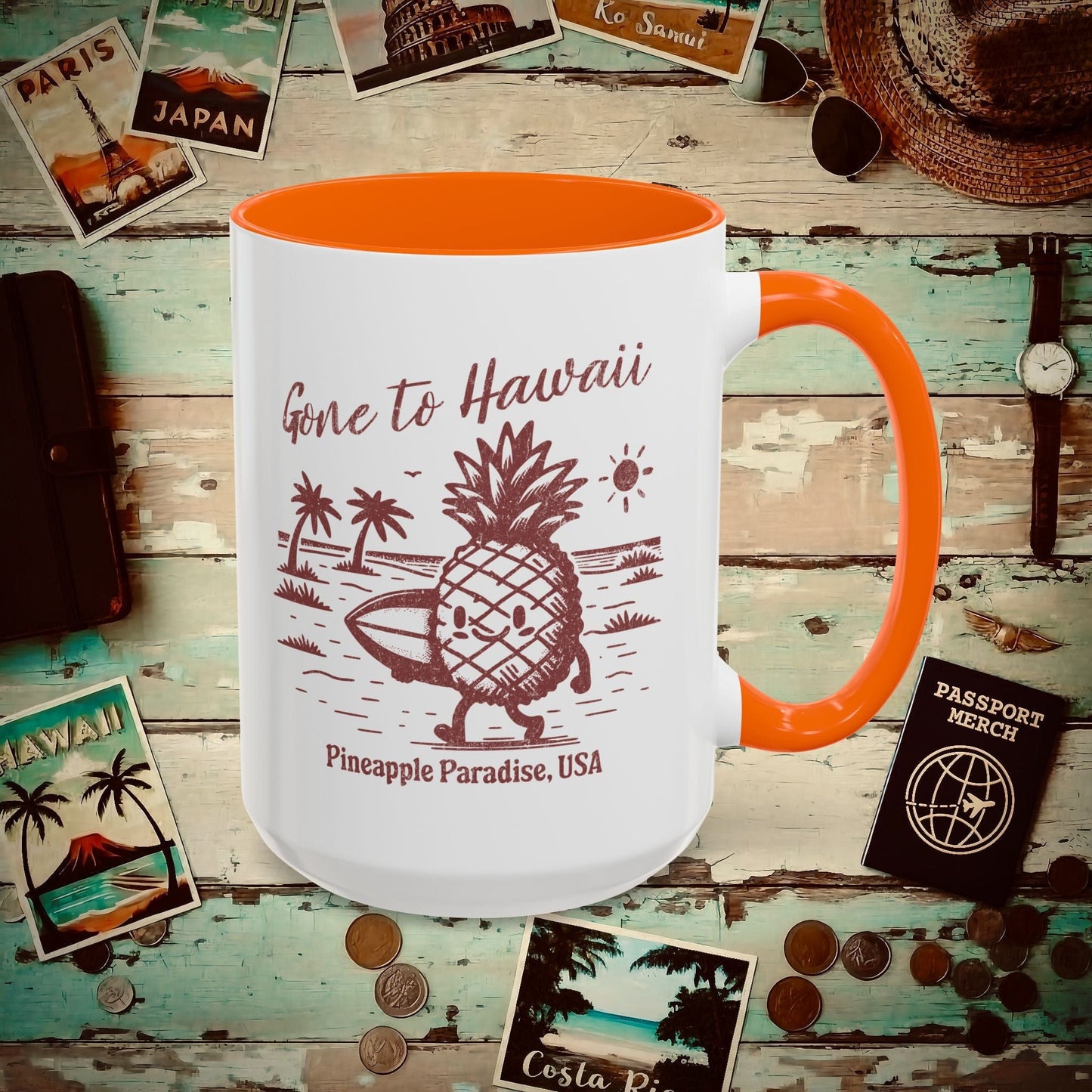 Gone to Hawaii, Pineapple Paradise 15oz Mug Orange / 15oz