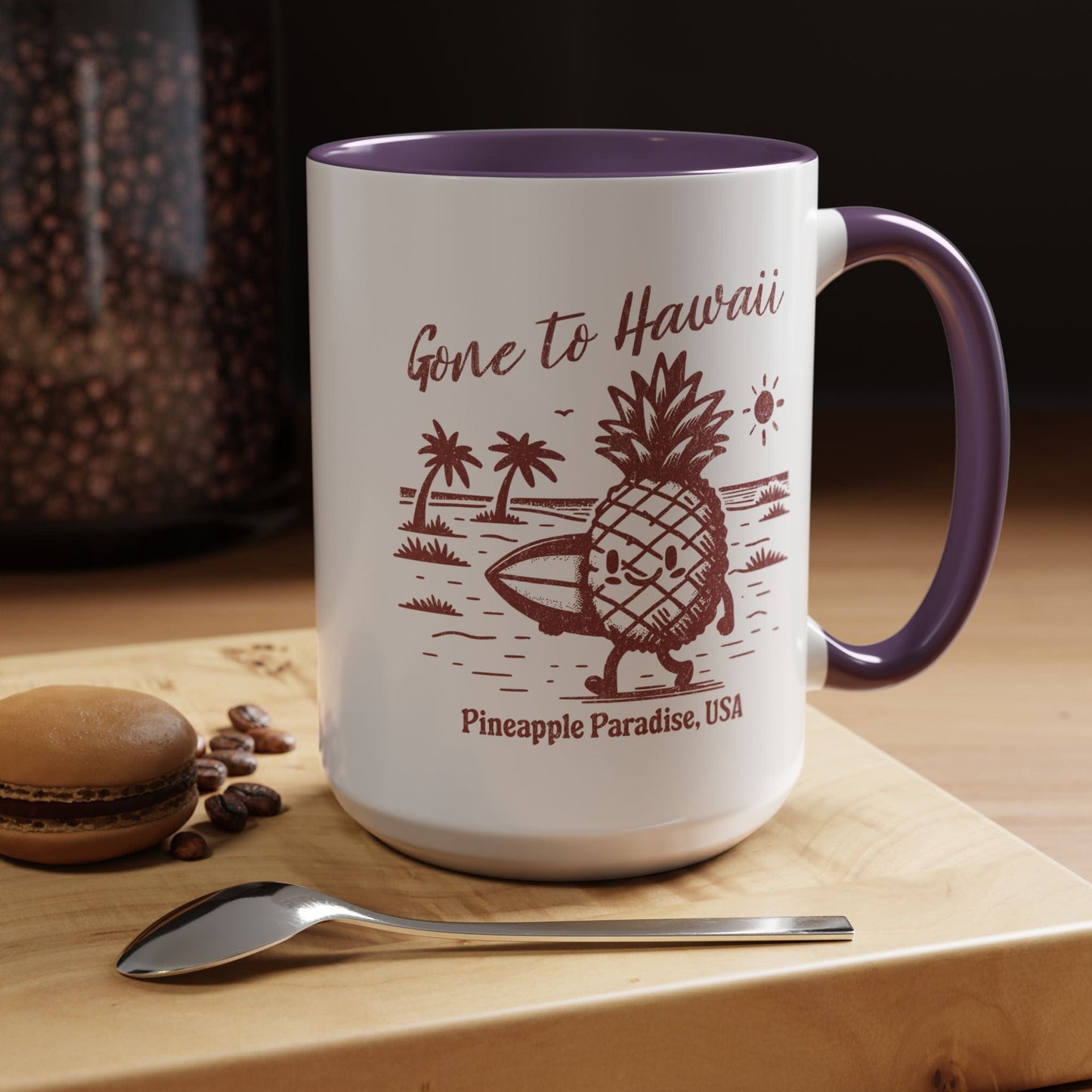 Gone to Hawaii, Pineapple Paradise 15oz Mug Purple / 15oz