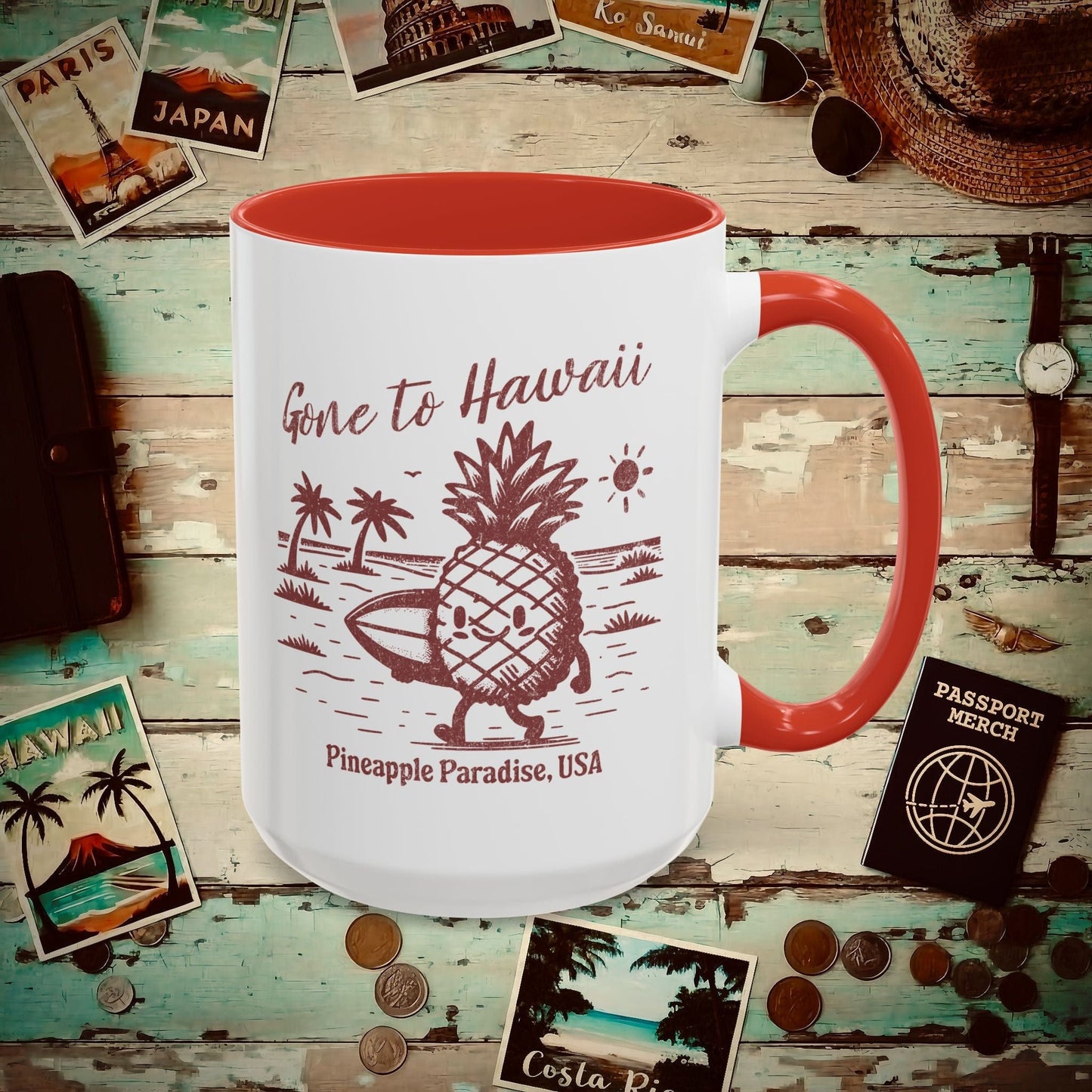 Gone to Hawaii, Pineapple Paradise 15oz Mug Red / 15oz
