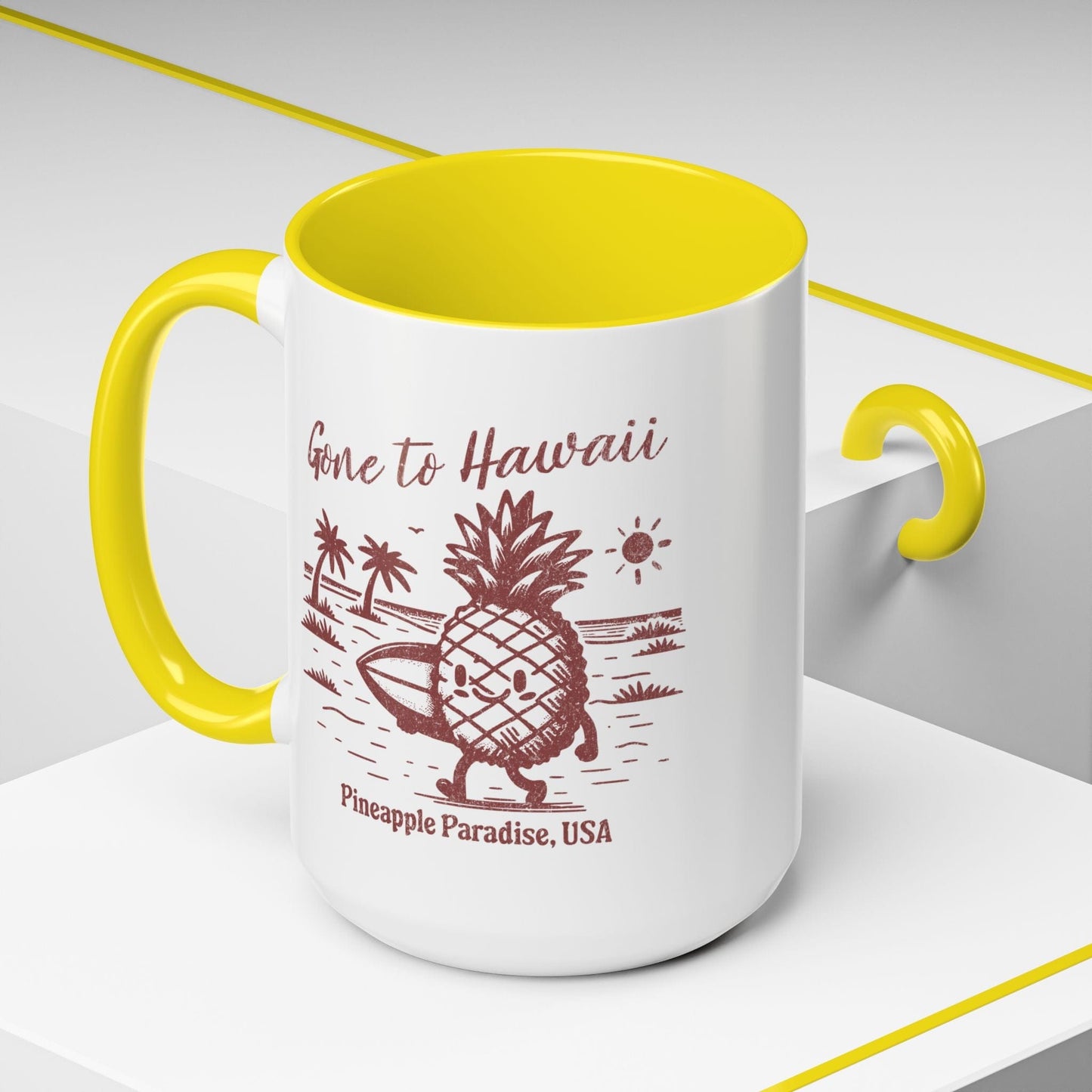 Gone to Hawaii, Pineapple Paradise 15oz Mug Yellow / 15oz