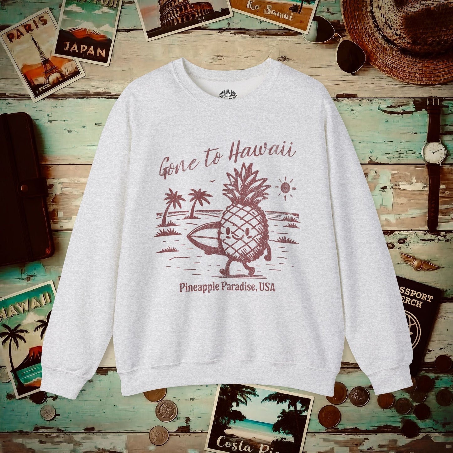 Gone to Hawaii, Pineapple Paradise Crewneck Ash / S