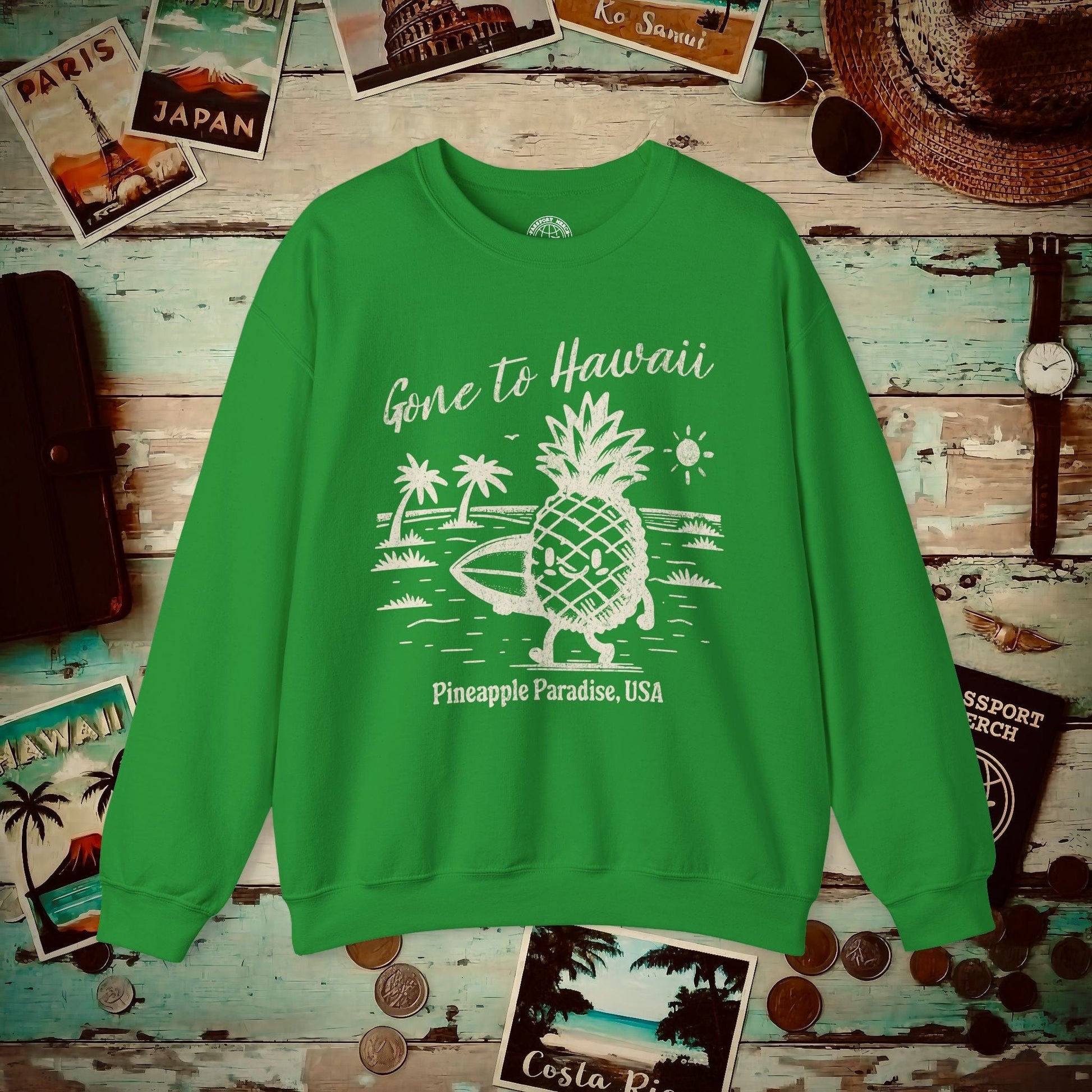 Gone to Hawaii, Pineapple Paradise Crewneck Irish Green / S