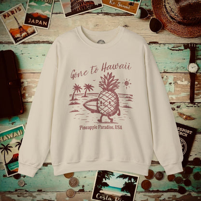 Gone to Hawaii, Pineapple Paradise Crewneck Sand / S