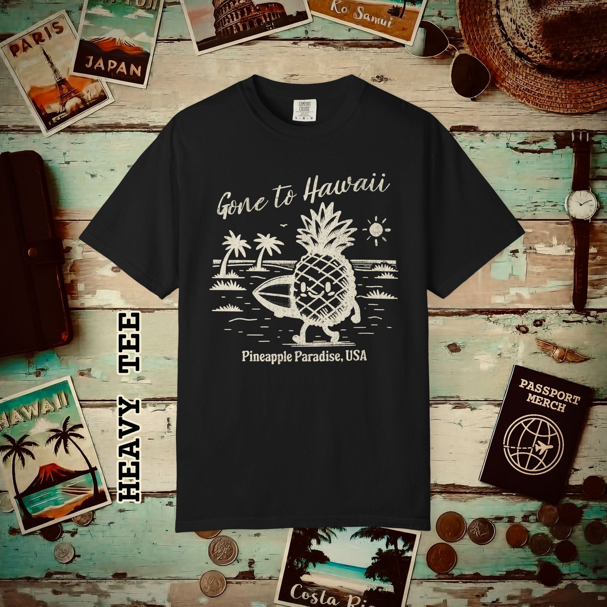 Gone to Hawaii, Pineapple Paradise Heavy Tee Black / S