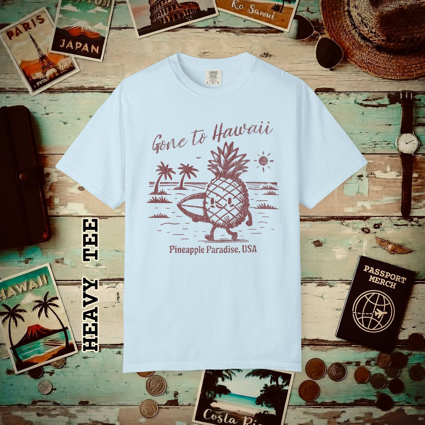 Gone to Hawaii, Pineapple Paradise Heavy Tee Chambray / S