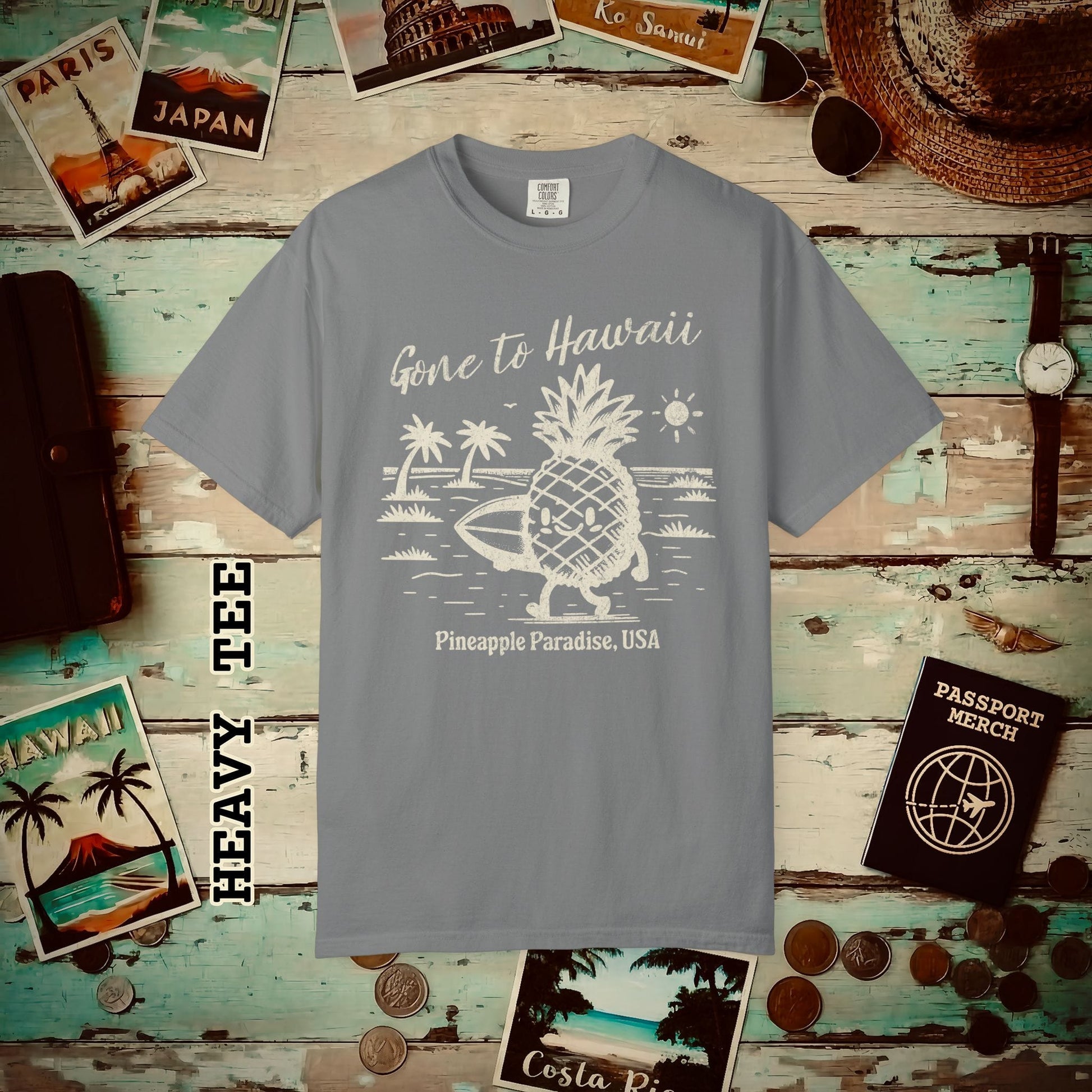 Gone to Hawaii, Pineapple Paradise Heavy Tee Grey / S